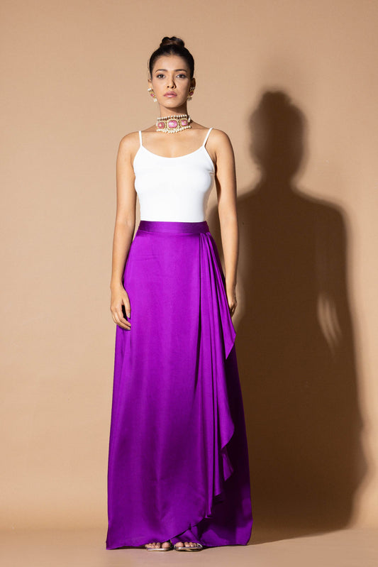 Afterglow Purple Draped Skirt