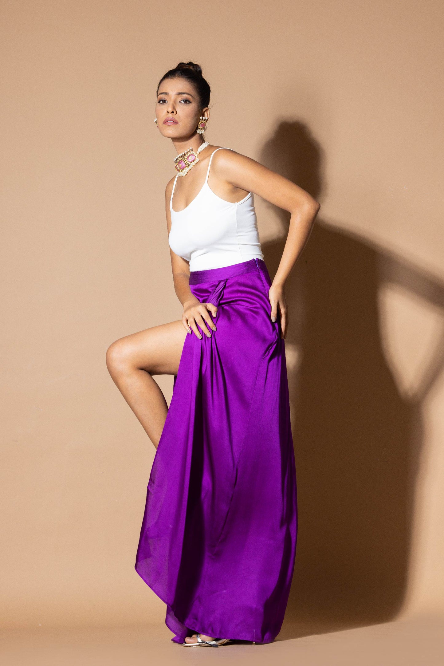 Afterglow Purple Draped Skirt