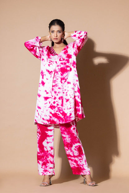 Magenta cloud burst co-ord set