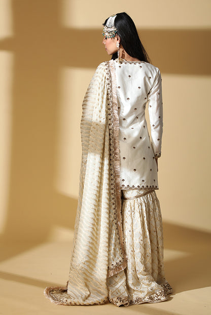 Ivory Brocade Gharara Set 