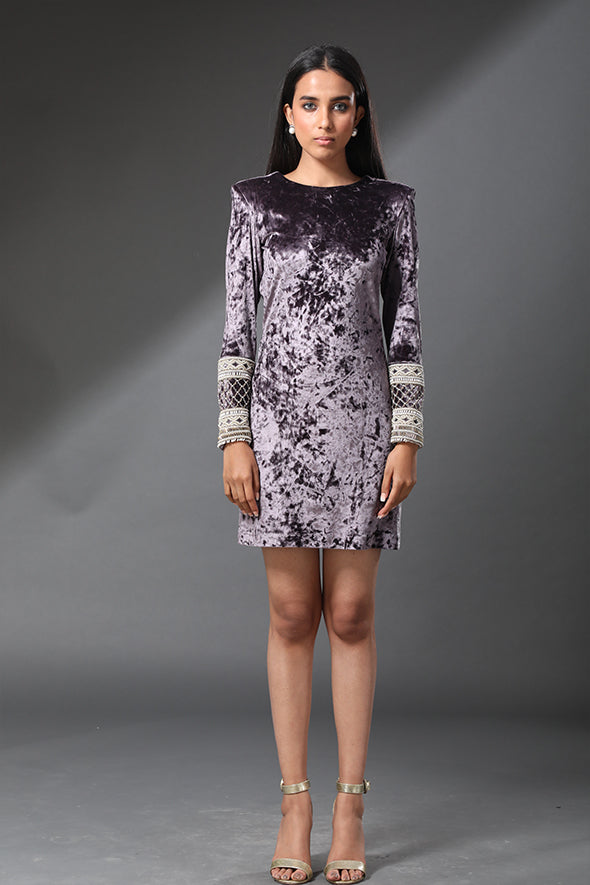 The Berlin Mauve Velvety Dress